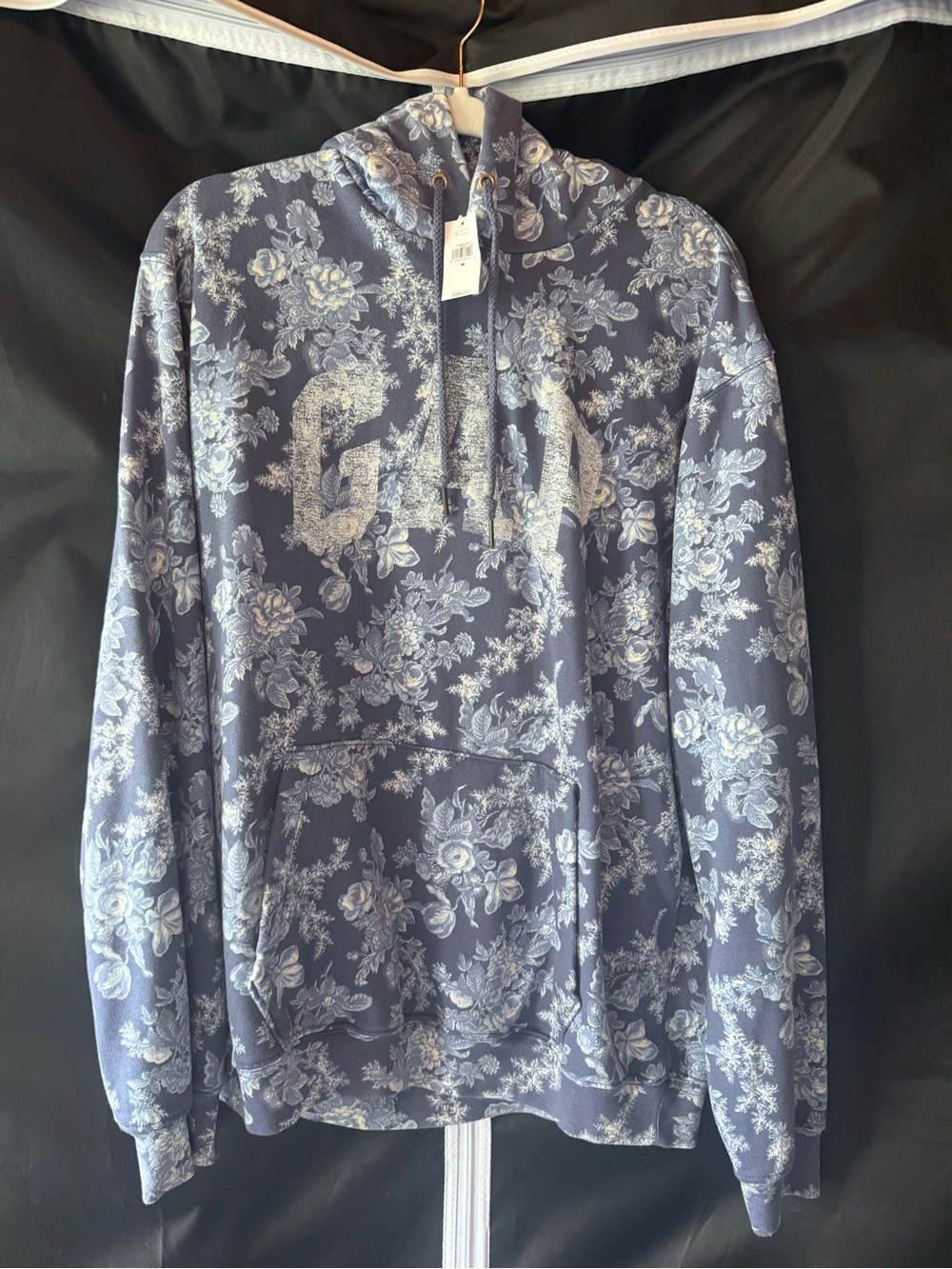 LoveShackFancy x Gap Floral Logo Hoodie | Blue Toile Print | Medium | NWT